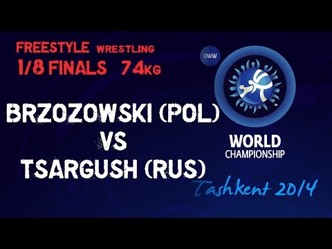1/8 Finals - Freestyle Wrestling 74 kg - K BRZOZOWSKI (POL) vs D TSARGUSH (RUS) - Tashkent 2014