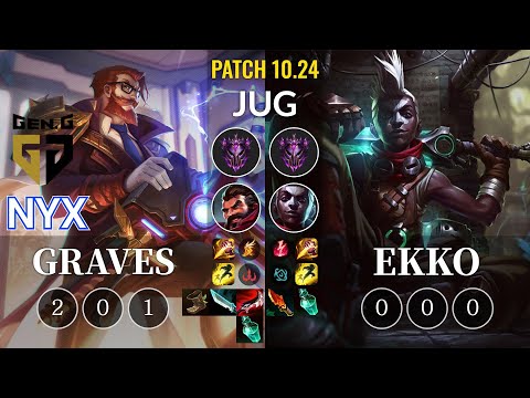 GEN Nyx Graves vs Ekko Jungle - KR Patch 10.24
