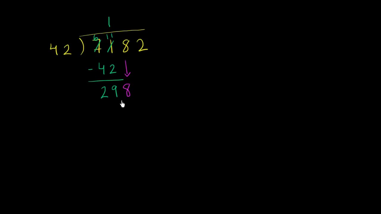Divide by 2 digits: 7182 ÷ 42