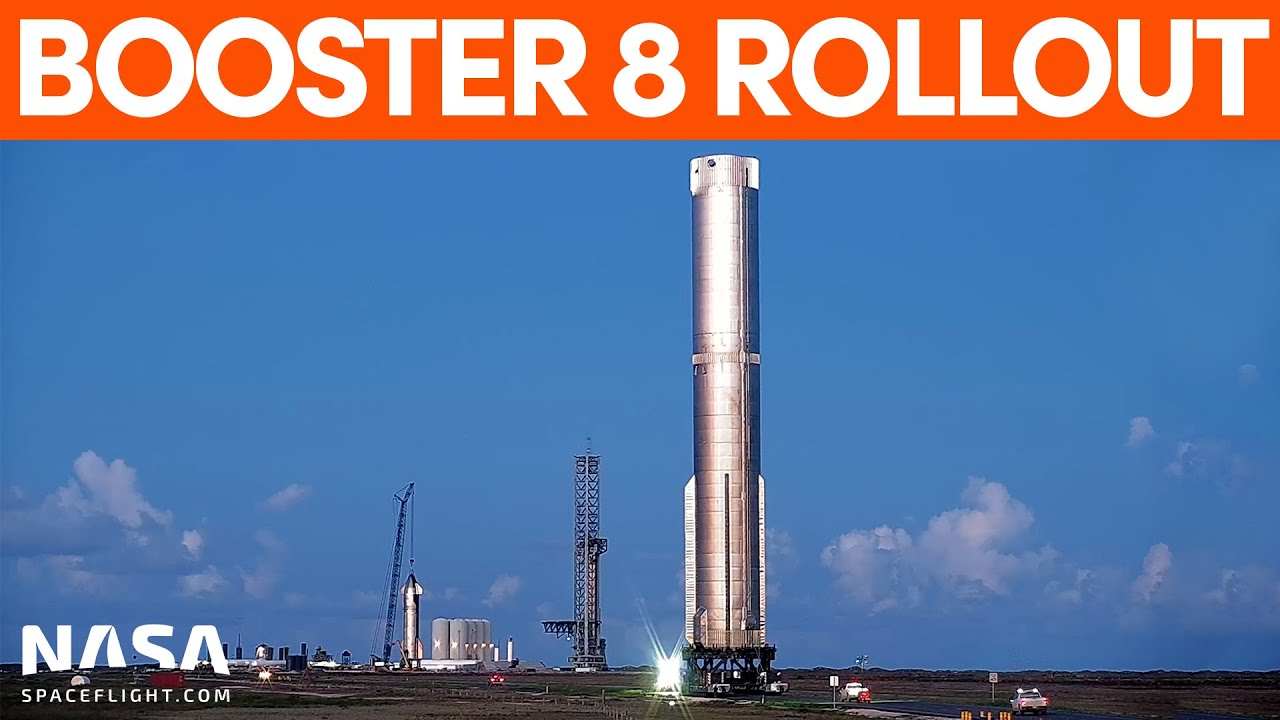 Booster 8 Rolled Out to the Launch Site for Testing | SpaceX Boca Chica