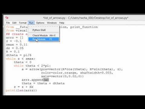 Vpython Lists 2