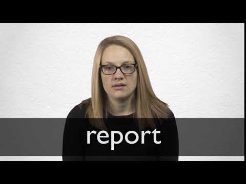 what is a report means Youtube video