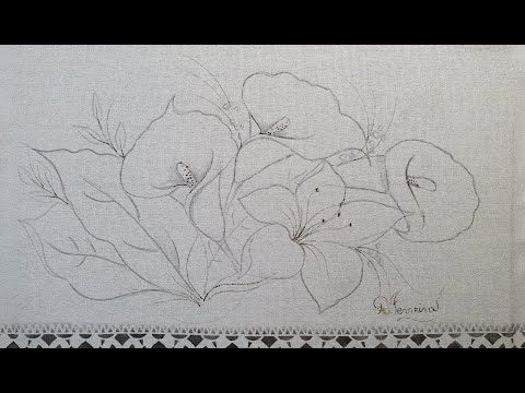 Aprenda a Pintar Copo de leite e Lírio em Tecido - Roberto Ferreira  Transmissão ao vivo