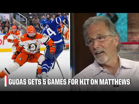 Reaction to Radko Gudas receiving a 5-game suspension to hit on Auston Matthews | ESPN NHL