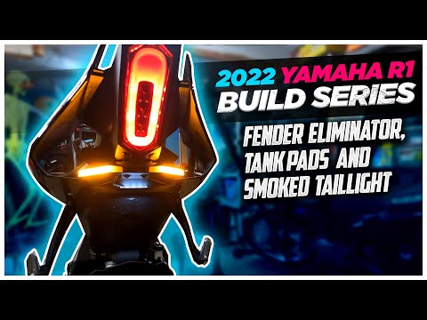 Yamaha R1 Techspec Tank Pads, New Rage Fender Eliminator and JL Designs Smoked Tail Light!