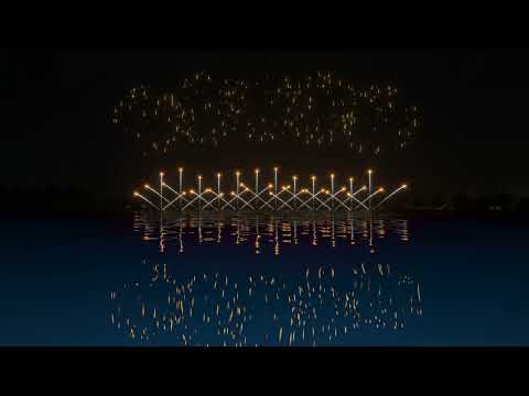 Valentine -themed Pyromusical Simulation 