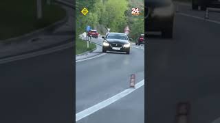 Šokantne snimke kod tunela Učka: Nepoznati vozač opasno pretjecao kolonu vozila #shorts