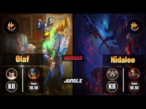 Clid OLAF (Jungle) [Conqueror] VS NIDALEE - Challenger KR Patch 10.10