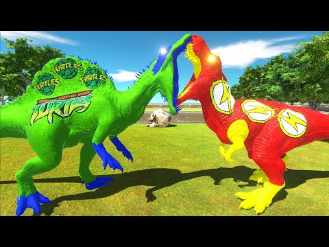NINJA TURTLES LEONARDO SPINOSAURUS FOREST DEATH RUN - Animal Revolt Battle Simulator