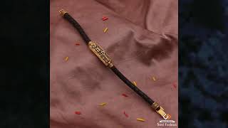 ⚡ Rakhi - Om Namah Shivay Design Premium-Grade Quality Gold Plated Bracelet - Style B150 ⚡