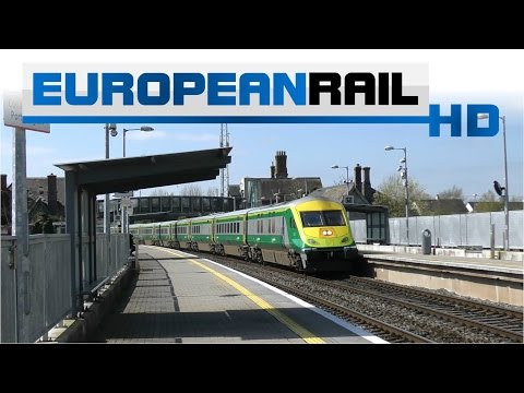 Iarnród Éireann Irish Rail 201 loco 222 + Mark 4 Set 4001 passes Portarlington Station