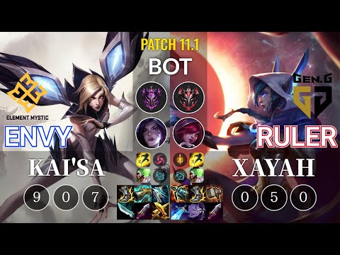 EM Envy Kai'Sa vs GEN Ruler Xayah Bot - KR Patch 11.1