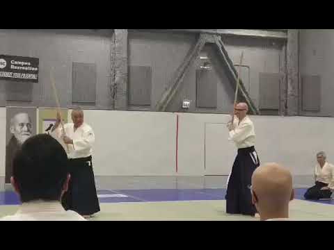 Edwin & Yasuo Kobayashi Soshihan (8th dan) doing a jo kata