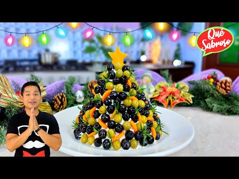 IMPRESIONA A TU FAMILIA CON ESTE ÁRBOL DE QUESO Y ACEITUNAS PARA TU CENTRO DE MESA NAVIDEÑO 🌟🎄