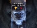 Funny monkey ape planning something devious evil monstrous
