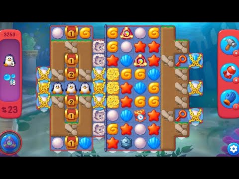 Mobile game: Fishdom - Level 3252, 3253 hard, 3254 and 3255 super hard