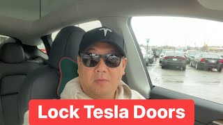 2023 Tesla Model Y LR How to lock the doors while you are inside the car