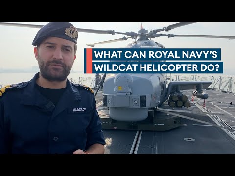 On board Royal Navy's latest-generation multi-role Wildcat helicopter