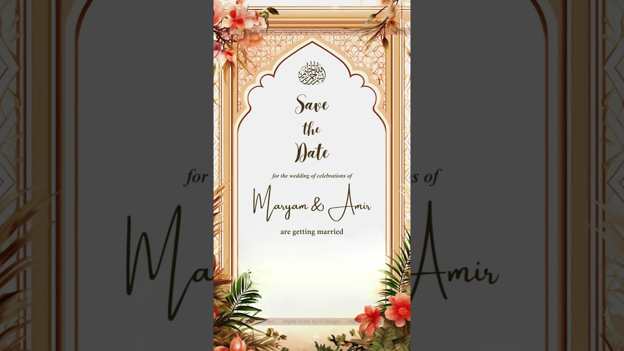 Rose Gold Save the Date Wedding Invite