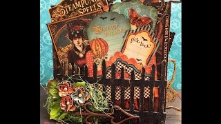 preview picture of video 'G45 Steampunk Spells 5x5 Accordian Paper bag mini album CCC DT'
