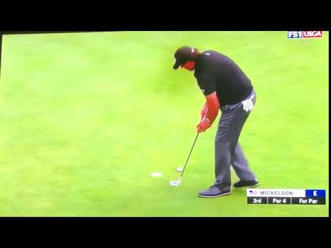 Phil Mickelson miss one of the shortest putts of all time at Pebble Beach