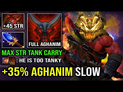 WTF Full Aghanim Axe +35% AoE Slow Battle Hunger with Super Tank Heart Max STR Dota 2