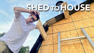 Installing the (pretty) Fly Rafters and Hay Hood | Abandoned Home Depot Shed to House Renovation