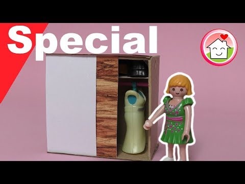 Playmobil deutsch - Pimp my PLAYMOBIL - Kleiderschrank mit Schiebetüren basteln - Familie Hauser