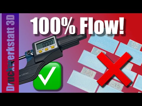Calibrate the filament flow with 100% accuracy for perfect printing results.