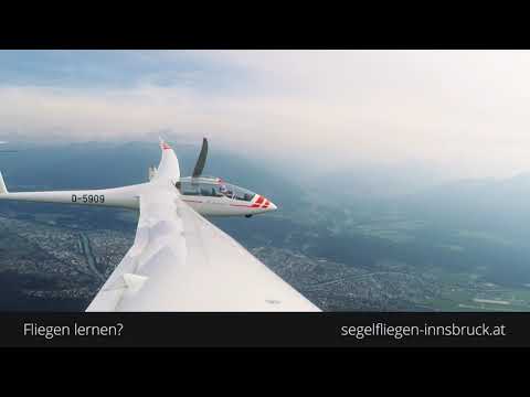 Segelfliegen - Fliegen lernen. Windenstart / Glider winch launch at LOWI / Innsbruck Airport