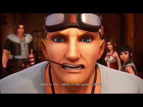 Riku visits Aerith, Cid, Yuffie and Leon in Radiant Garden - Kingdom Hearts 3 ReMind DLC (Limit Cut)