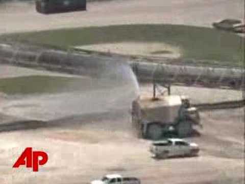 Raw Video: Rock Melting Machine Catches Fire