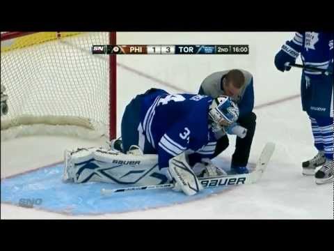 James Reimer Injured vs Philadelphia Flyers 2/11/13