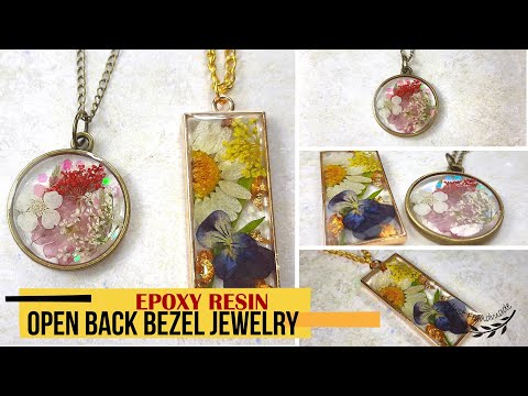 ~JustHandmade~ How to make epoxy resin open bezels jewelry - tutorial