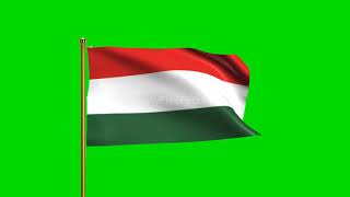 Hungary National Flag | World Countries Flag Series | Green Screen Flag | Royalty Free Footages