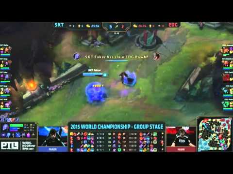 Faker solando PawN   SKT vs EDG  Worlds