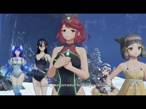 Xenoblade Chronicles 2 - Dromarch, the Stiff and Spiky Cutscene with Swimsuit DLC