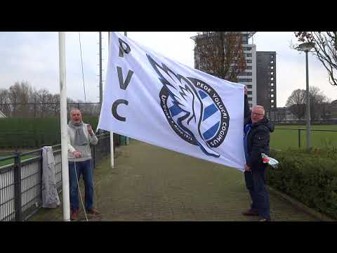 2016 maart Evert en Ruud met een nieuwe vlag