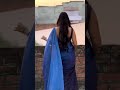 Aarti Yadav Blue Saree Backless Blouse Design Back Pose