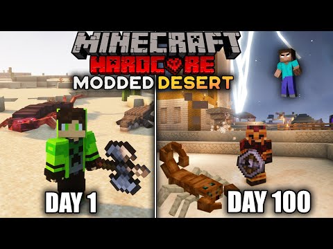 100 Days of Hardcore Minecraft In A Modded Desert Only World (Hindi)