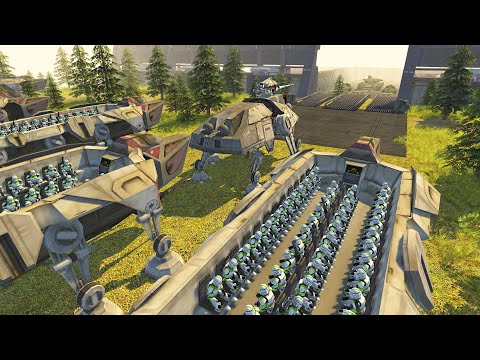 Clones Siege Mandalorian SUPER FORTRESS - Men of War: Star Wars Mod Battle Simulator