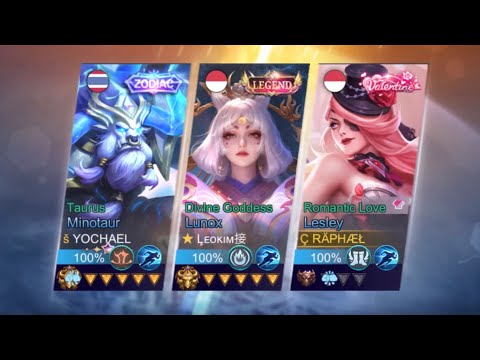 LESLEY - ROMANTIC LOVE , BARENG LUNOX LEGEND DAN MINO ZODIAC | SURVIVAL MODE | MOBILE LEGENDS