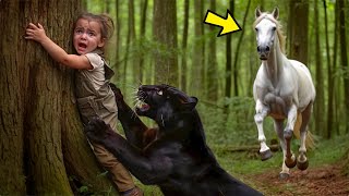 HOMBRE RICO ABANDONA A SU HIJA para ser DEVORADA por una PANTERA NEGRA, pero el CABALLO lo vio todo