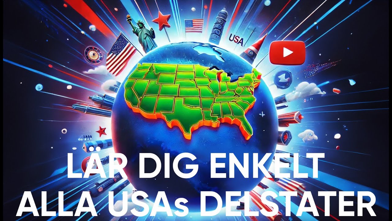 Lär dig ALLA 50 DELSTATER I USA på 15 minuter!