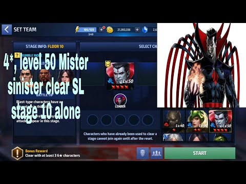 4* level 50 Mister Sinister clear Shadowland stage 10 - marvel future fight