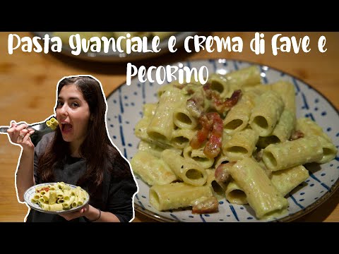 PASTA CREMA DI FAVE e PECORINO con GUANCIALE CROCCANTE