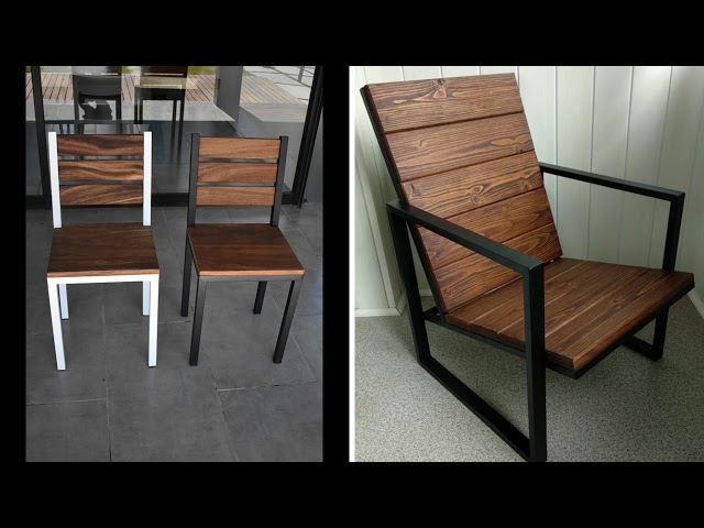 Vídeo relacionado con Kosmi - Silla de Metal Negro con Madera Clara Industrial Style Factory Alfombra de Metal Negro con Asiento de Madera Clara