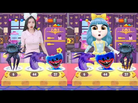 Cute Girl Imitating Angela Eating Horror Food - My Talking Angela 2 In Real Life Poppy