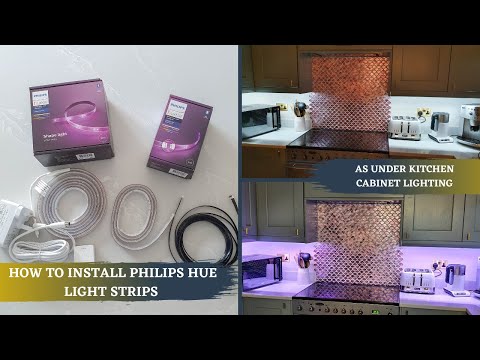 How to Install Philips Hue Light Strips Under Kitchen Cabinets - With Blanked Out Area