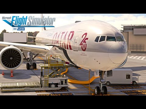 PMDG B777-300ER Qatar Airways | Singapore - Doha | Full Flight MSFS2020 [4K]